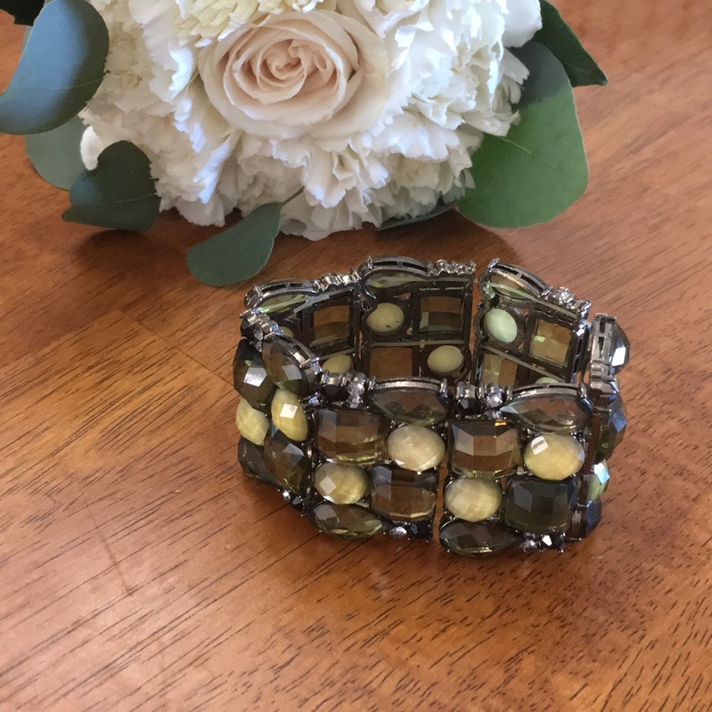 Green Bling Rhinestone Cuff